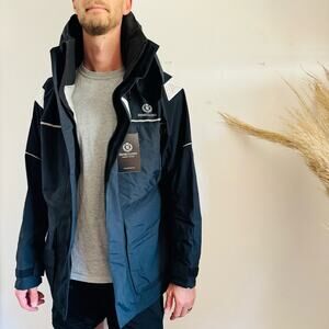 NEW Henri Lloyd $995 Black Transocean Jacket Waterproof Rain Sailing Coat S